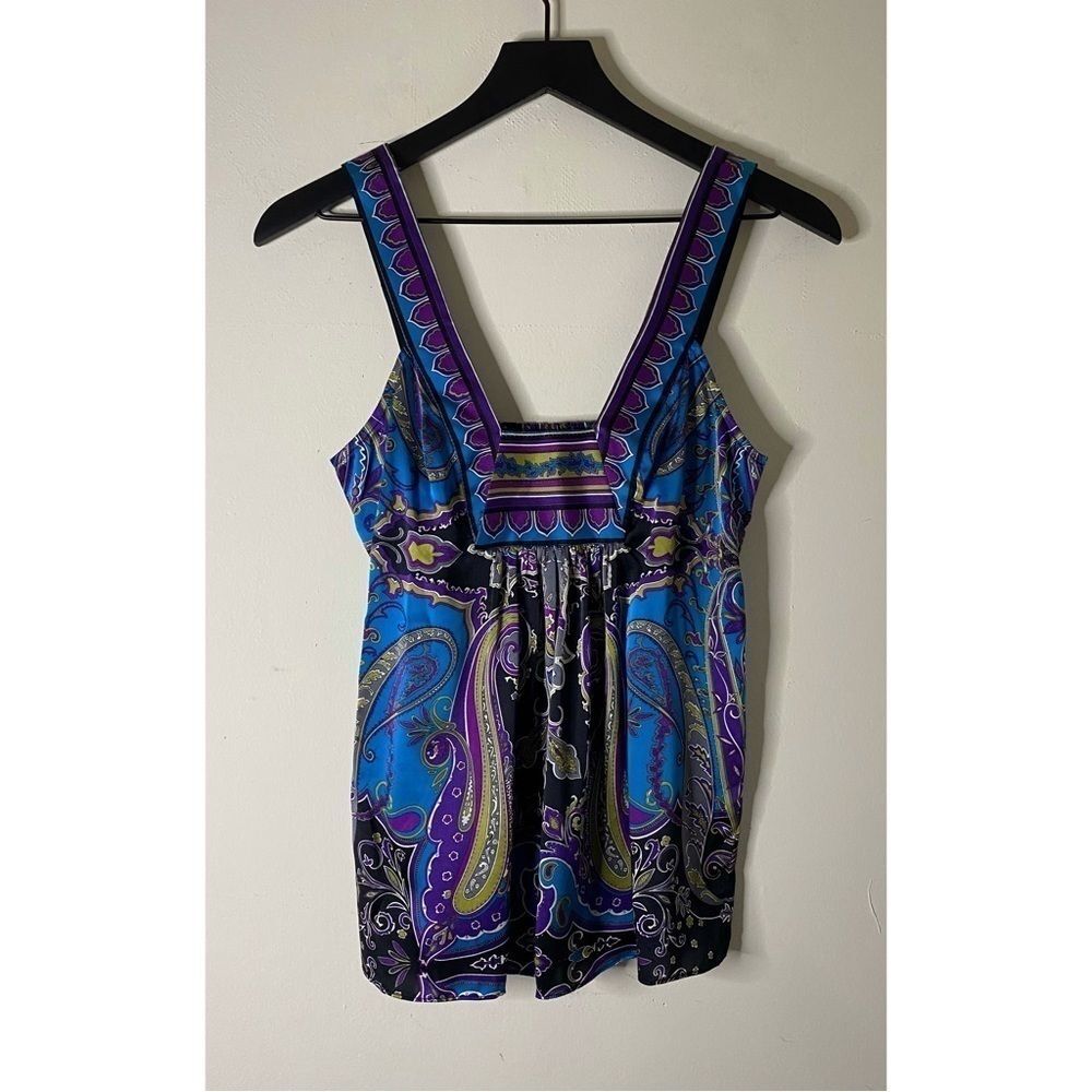 Alice & Trixie Sleeveless Silk Scarf Print Top Size XS